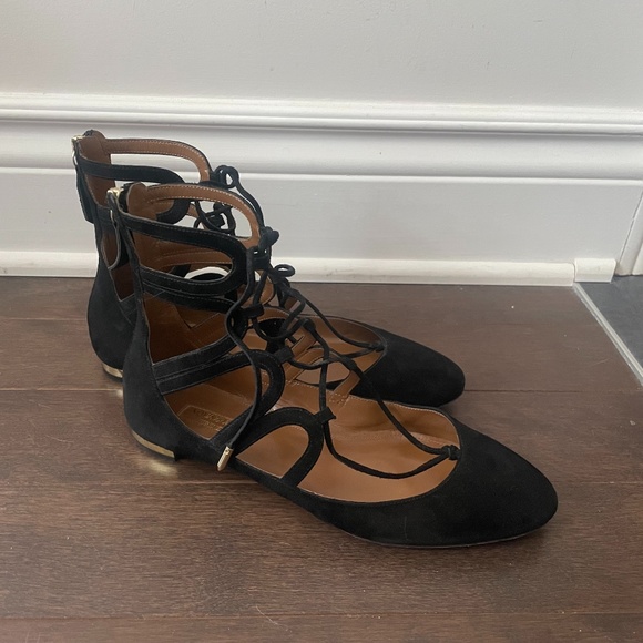 Aquazzura 'Holli' ballerinas Black Suede Leather flat - Picture 2 of 9